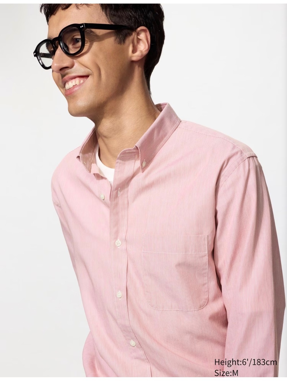 Uniqlo Men's Pink Button-Down Oxford Shirt Size M